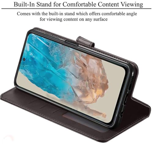 Image of Flip Back Cover Case for Motorola g45 5G /G34 5G | Dual-Color Leather Finish | Inbuilt Stand & Pockets | Wallet Style Flip Cover for Motorola g45 5G /G34 5G (Coffee & Brown)