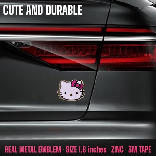 Image of Anime Car Pink Cat Cute Metal Sticker Emblem for Car & Laptop (KIT)