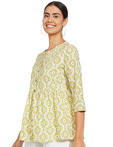 Image of Amazon Brand - Myx Women's Cotton Regular Kurta (Available in Plus Sizes)