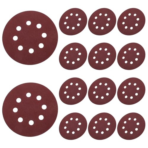 YOSADIER 100個 サンドペーパー 番 細目 赤色 サンディングパッド 木材研磨用 多用途研削工具 電動サンダー対応