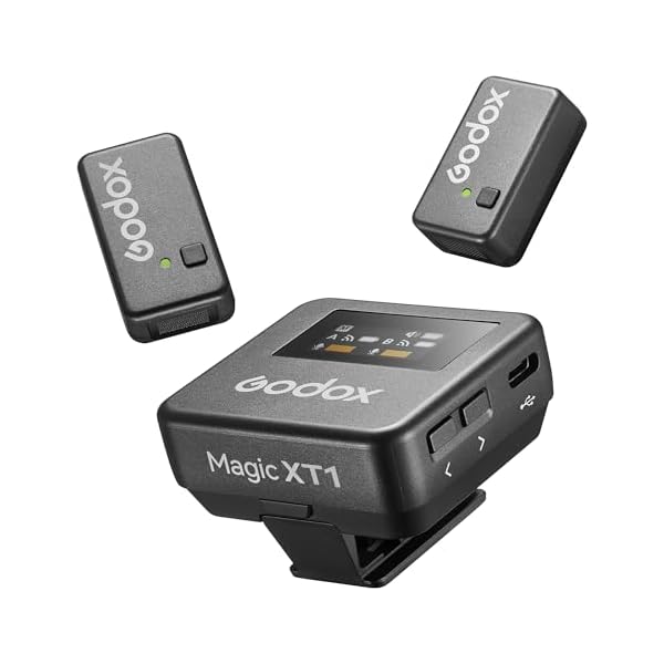 GODOX Magic XT1 Wireless Lavalier Microphone for Cameras/iPhone/Android,Pro Noise Cancellation,16H Battery Life, 656FT Range Wireless Lavalier Microphones System for Video Recording, Interview, Vlog