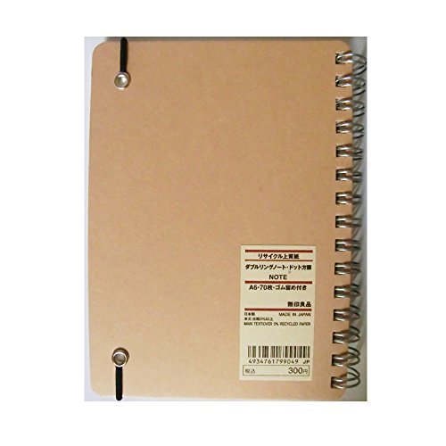 Moma Muji A6 Size 70 Sheets Brown Hard Cover Dot Suquare Type Note Book Imported Japan by Muji Cover