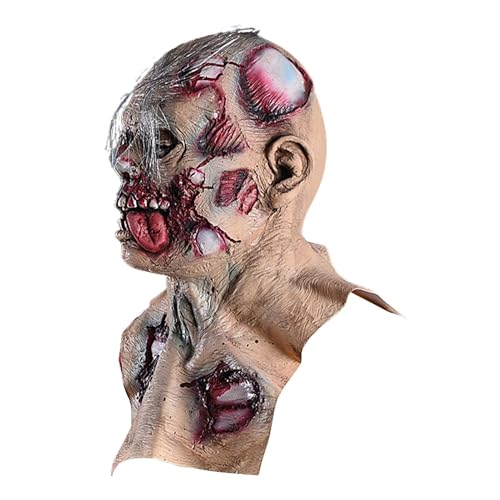 Masque de zombie en latex effrayant coiffe réaliste accessoire cosplay