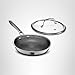 HexClad Hybrid Nonstick 8-Inch Frying Pan with Tempered Glass Lid, Stay-Cool Handle, Dishwasher-Friendly, Oven-Safe Up to 900°F, Induction Ready, Compatible with All Cooktops
