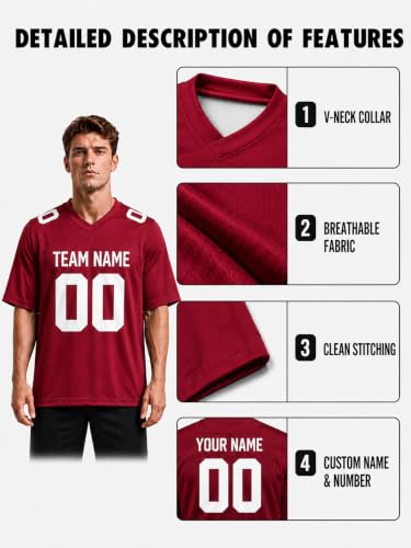 Image of Custom Replica Football Jersey with Name Number Logo
