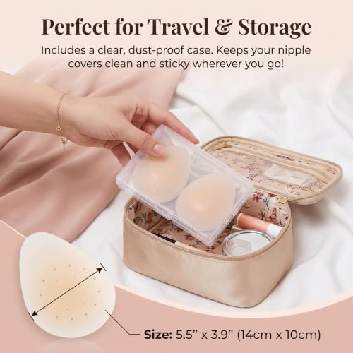 Image of Breathable Nipple Covers for Women,Teardrop Breast Lift Pasties with Air Holes,Reusable for Summer Strapless Backless