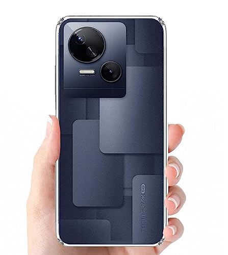 Image of COVERBLACK Soft Rubber Silicon Clear Case Back Cover Compatible for Tecno Spark 10 5G - Transparent