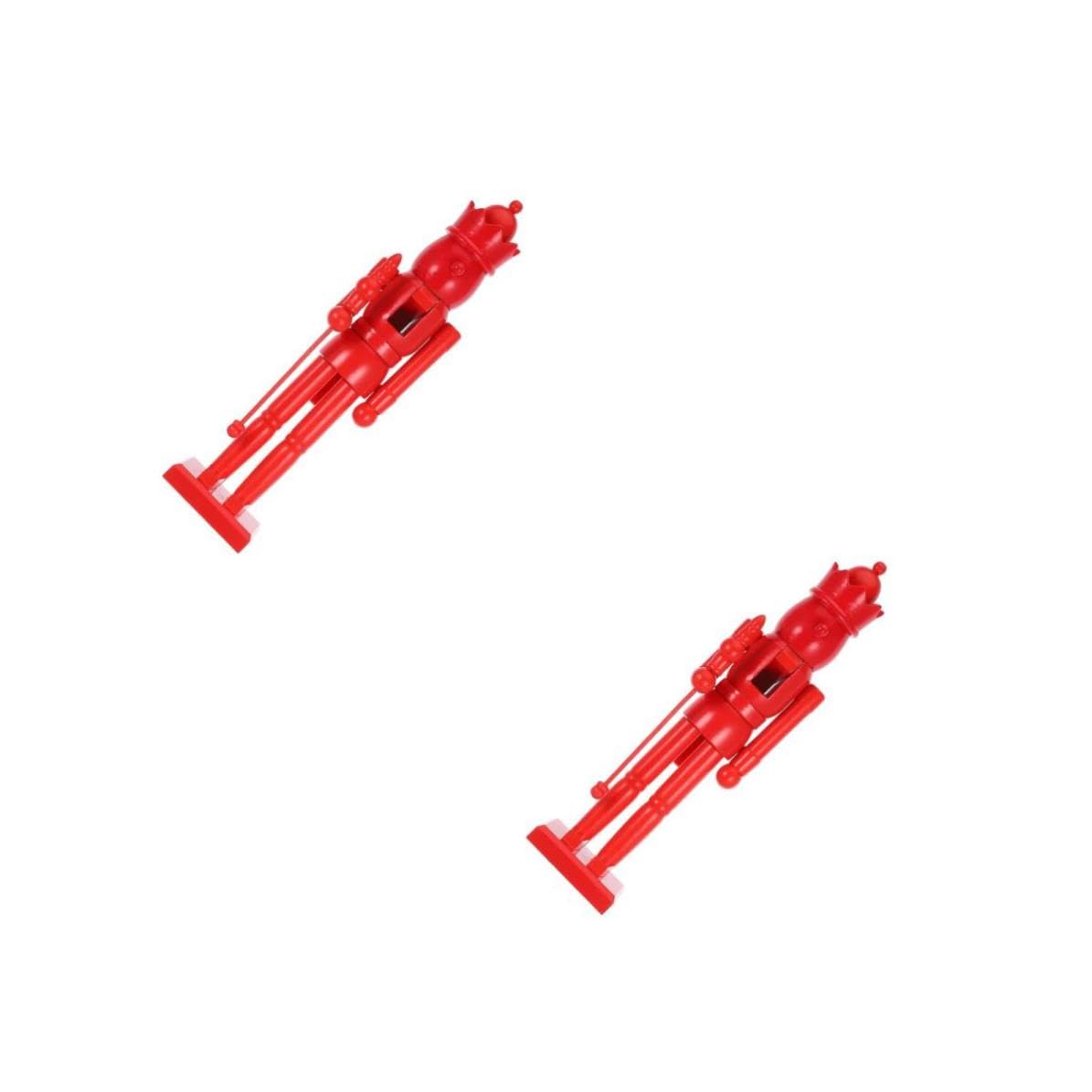 FRCOLOR 2 Pezzi Schiaccianoci in Legno Grezzo Rosso, Soldatino Fai da