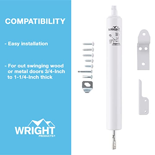 Wright Products - Light Duty Pneumatic Head Jamb Screen And Storm Door Closer, White, Vj1020Calwh #TOP6