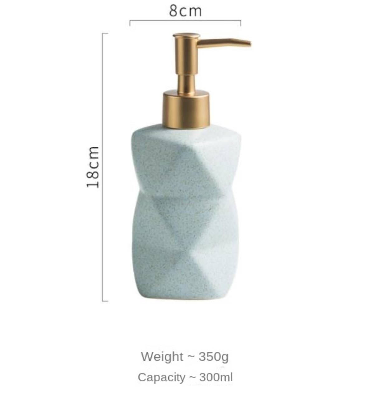 Dispenser Sapone Ricaricabile Distributore di Sapone Liquido in Ceramica Lavaggio Decorativo Dosatore Liquido(White)