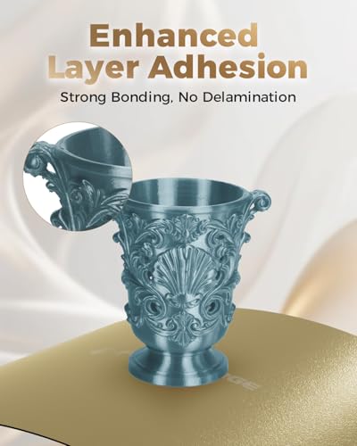 Image of VOXELAB Silk+ PLA Filament 1.75mm, Shiny Chrome-Like Finish with Enhanced Layer Adhesion, 1kg (2.2lbs) for Most FDM 3D Printers, Smooth & Flawless Printing(Gray)