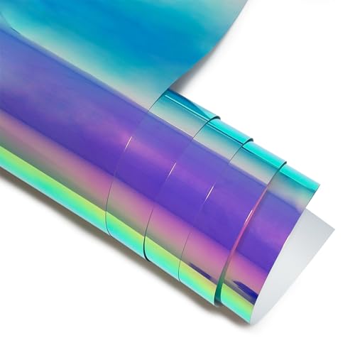 Efuncro Holographic Heat Transfer Vinyl-12 x 6FT Holographic HTV for Shirts Pillow Holographic Iron on Vinyl for Heat Press Machine Matellic Sheen Easy to Cut & Weed (Dreamy Purple)