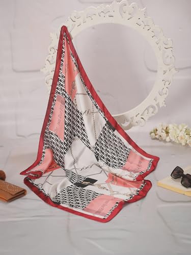 Image of Printed Poly Silken feel Scarf Stole for Women | Stylish, Soft, & Lightweight | Satin Feel Neck Scarf, Hair Scarf, Head Scarf for Women