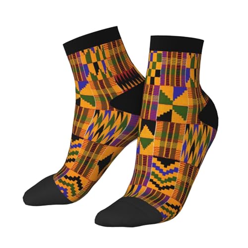 African Ethnic Patterns Quarter Athletic Socks For Men Women Sneaker Socks