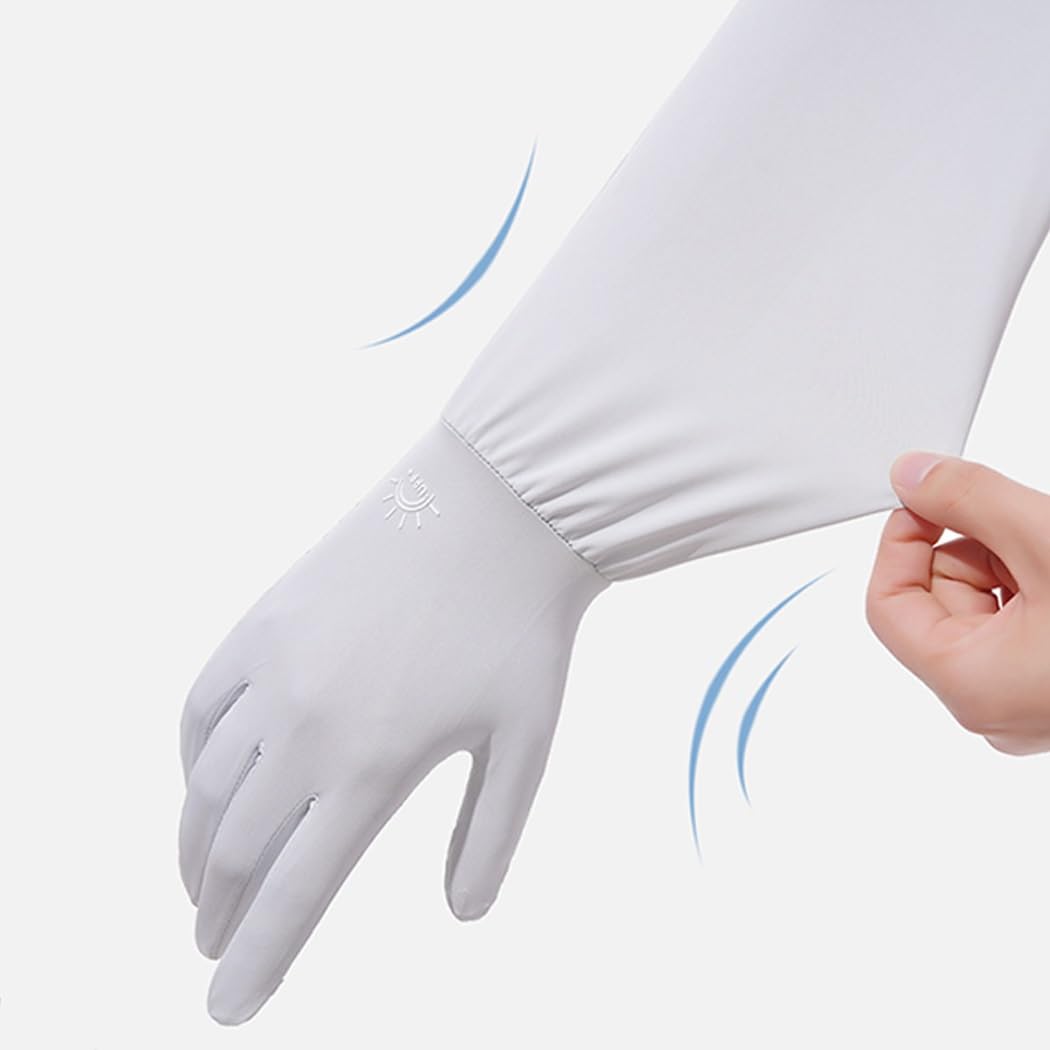 UV-Schutz, kühlende Armwärmer mit Vollfinger-Handschuhen, UPF50+ Sonnenschutz-Arm-Ärmel-Handschuhe, Flip-Tip-Finger, Touchscreen-Design, rutschfeste Handfläche
