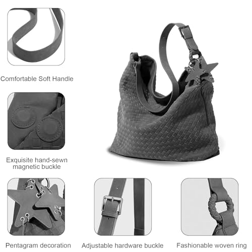 Bolso Frosted para mujer, tipo Hobo Satchel miniatura 6