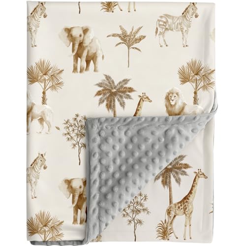 FIGEPO Safari Jungle Animals Baby Blanket Gender...