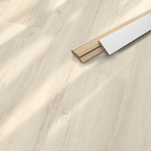 LaminatDEPOT Premium Klick-Vinylboden 2 24 m inkl. Fußleisten Trittschalldämmung integriert Stärke 5 mm hochwertige Holzoptik Eiche wasserfest Fußbodenheizung PVC-Bodenbelag Montreal Oak White