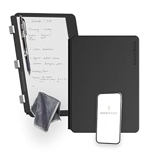 New Rocketbook Pro 2.0 Smart Notebook | Black | Scannable Office Notebook with 20 Sheet Page Pack – Lined and Dot Grid | Hardcover Vegan Leather Reusable with 1 Pilot Frixion Pen & 1 Microfiber Cloth | Letter Size: 8.5 in x 11 in