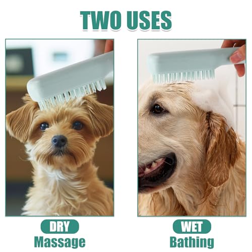 Dehnbare Welpenbürste, Kleine Weiche Hundebürste Yorkie-Massagekamm Welpenhaarpflegewerkzeug für Shin Tzu Maltipoo Kitty Kleines Kaninchen (Blau)