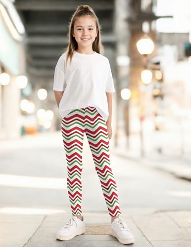 Kiench Girls' Leggings Print Ankle Length High Waist Stretch Pants 4-Pack4