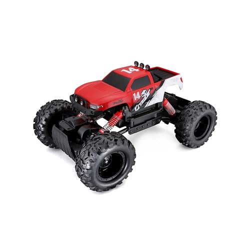 Maisto Tech RC Carro telecomandado 4 x 4, Rock Crawler, rodas gigantes com buchas, 2,4 GH.z, 6 direções, 35 m, todo-o-terreno, USB, controlo remoto, carros para crianças, + 8 anos (78018)