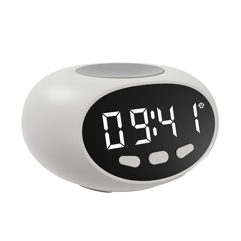 HEROSS Reloj despertador parlante – hora y fecha extra fuerte – para niños, ancianos, demencia, audición o personas mayores con discapacidad visual – Reloj de habla fácil de usar (blanco)