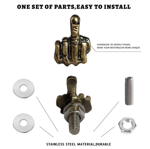 Fezen Metal License Plate Bolts,Universal License Plate Fasteners Screws Caps For Car Tag Frame Motorcycle Chopper Bike, Windshield Trim Bolts Screws Kit (Hand, Gold1, 2) #TOP1