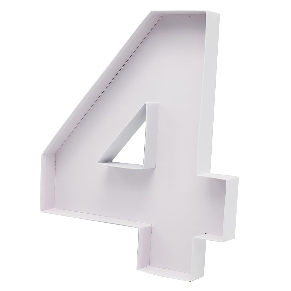 WENPACK 15" Large Fillable Cardboard Number Charcuterie Tray Paper Mache Sweet Cupcake Food Birthday Box (4)