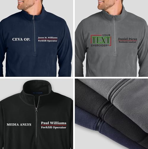 NACRE APPAREL Custom Text Embroidered Microfleece Halfzip Pullover for Women Men Personalized Embroidery Sweatshirt3