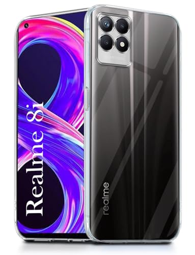 Image of Jkobi Back Cover for Realme 8i (Silicone Clear Shockproof Case with Camera Protection | Soft and Flexible | Transparent)