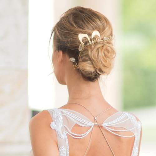 Gjinxi 2 peças de palitos de cabelo em forma de U, garfos de cabelo torcidos franceses, alfinetes de