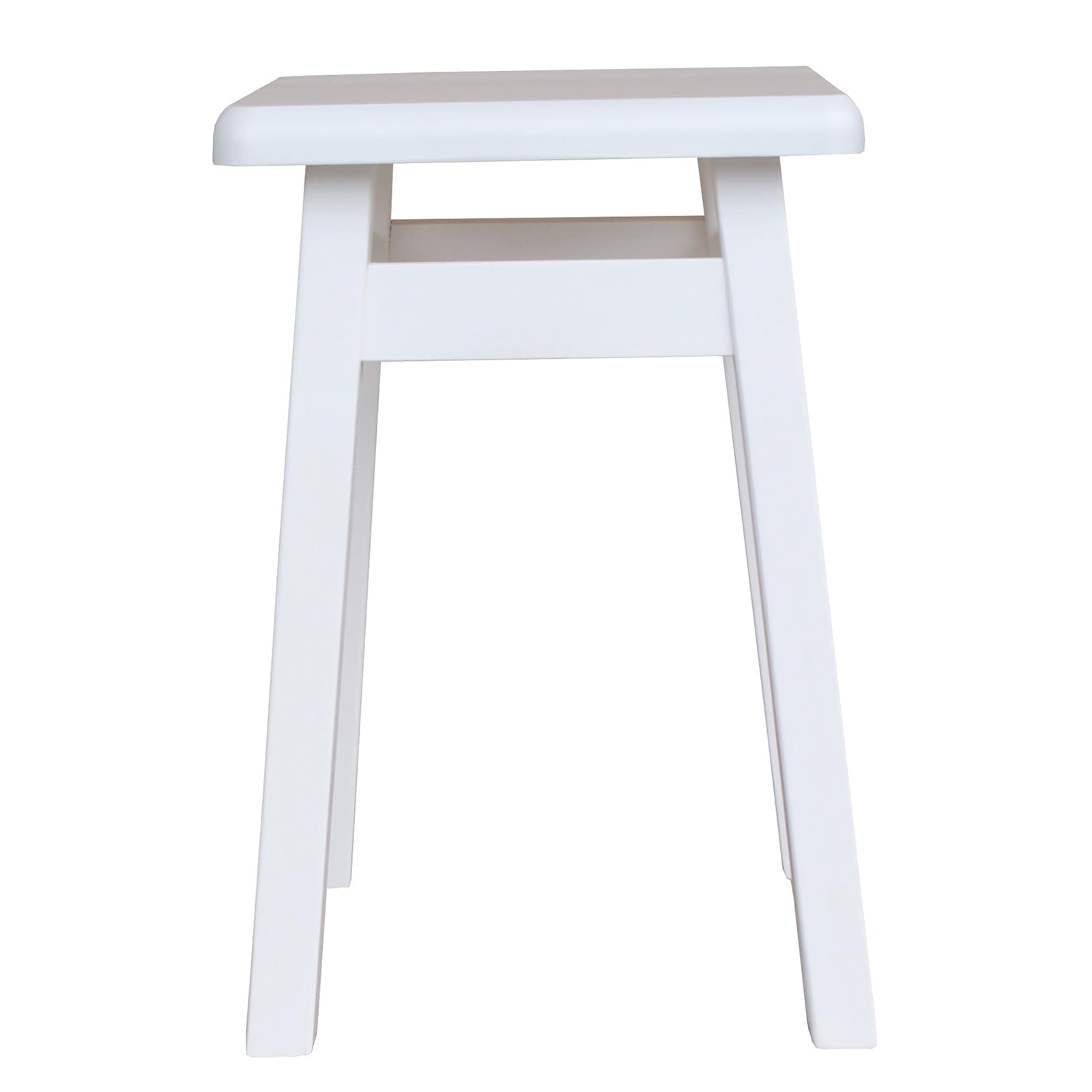 Holzhocker | Sitzhöhe 45 cm, 29 x 29 cm | Für Küche & Essbereich | Quadratische Form | Eckiges Design | Rustikaler Look | Schlichter Hocker | 2 Stück | Farbe: Weiß