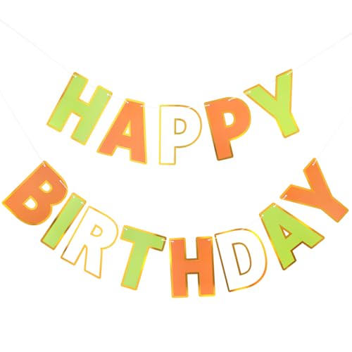 Image of Pre-Strung Happy Birthday Banner Tri-Color Party Decorations