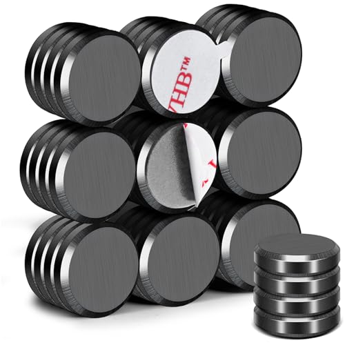DIYMAG Strong Magnets with Adhesive Backing 40Pcs 0.7x0.12 Ceramic Round Magnetic Dots for Crafts Small Button Refrigerator Magnet Dot Heavy Duty Double Sided for Fridge, School and Office
