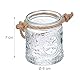 Relaxdays Windlicht, 12er Set, Glas mit Henkel, 7 x 6 cm, innen & außen, Hochzeit Teelichthalter, transparent/Natur