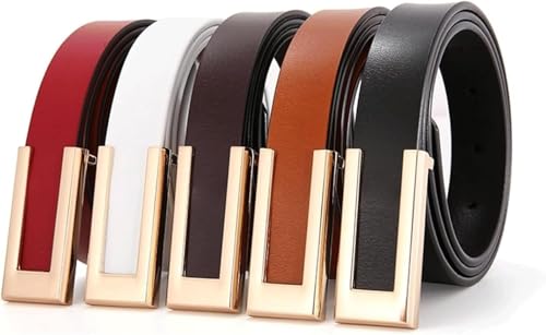 Belts for women, Waist Belt Women's Waist Belts Retro Pure Cowhide Belts Needleless Dress Belt Women's Casual Fashion Simple(Coffee)3