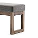 SIMPLIHOME Milltown 45 inch Wide Contemporary Rectangle Large Ottoman Bench in Grey Linen Look Fabric, Assembled, for the Living Room and Bedroom