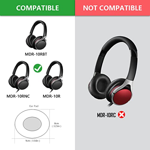 Almohadillas de repuesto Geekria para auriculares MDR-10RBT, MDR-10RNC, MDR-10R, cojines para orejeras, piezas de reparación (Negro) miniatura 3
