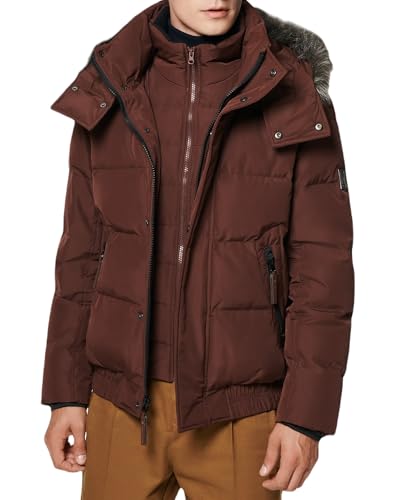 Image of Andrew Marc Men's Short Quilted Inner Bib Attached Umbra Down Bomber With Hybrid Down Fill