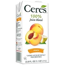 Ceres 100% All Natural Pure Fruit Juice Blend, Peach - Gluten Free, Rich in Vitamin C, No Added Sugar or Preservatives, Cholesterol Free - 33.8 FL OZ Pack of 1
