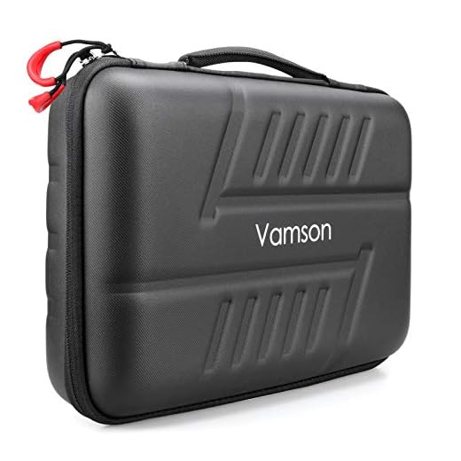 Vamson Large Carrying Case for GoPro Hero 10 9 8 7 6 5 4 3/DJI Osmo Action/AKASO/APEMAN/Insta360 One X Camera and Accessories, Hard PU Shell DIY Protective Travel Case Storage Bag Outdoor VP808