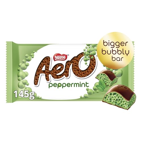 Aero Peppermint Mint Chocolate Sharing Bar Bubbly Milk Chocolate Vegetarian 145g