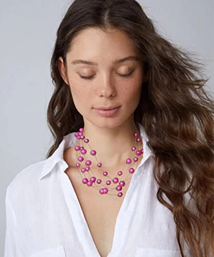 FULU AUTUMN Layered Pearl Necklace Multi-strand Pearl Choker Necklaces for Women Beaded jewelry for Wedding Parties4