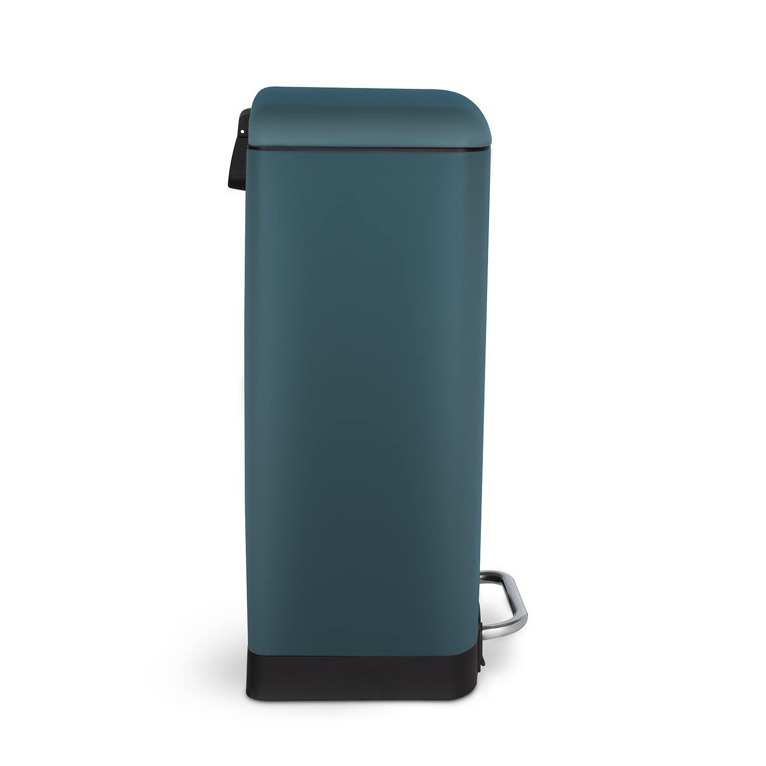 Les Collectors Mülleimer N°716, 30 L, passend für 30–50-Liter-Säcke, Küchen-Tretabfalleimer Edelstahl, Fassungsvermögen, herausnehmbarer Inneneimer, elegantes Design, mattes Finish, Petrolblau