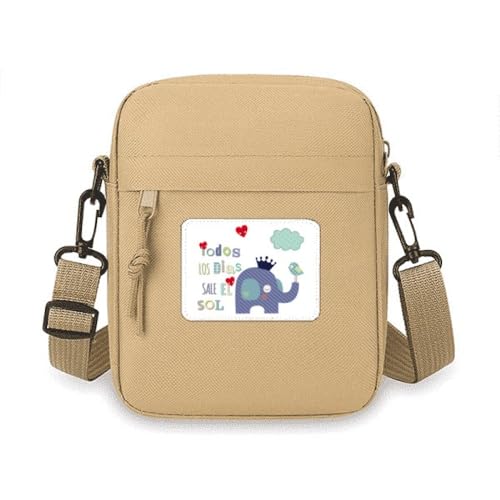 Mini sac à bandoulière téléphone motif éléphant et nuage en simili cuir
