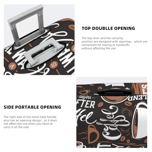 Dark Brown Coffee Cup print Luggage Cover Elastic Suitcase Covers for Protector Suitcase Sleeve for Luggage 18-32 In 5