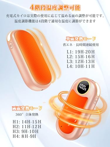 U UZOPI 充電式カイロ 2個セット の商品画像 2
