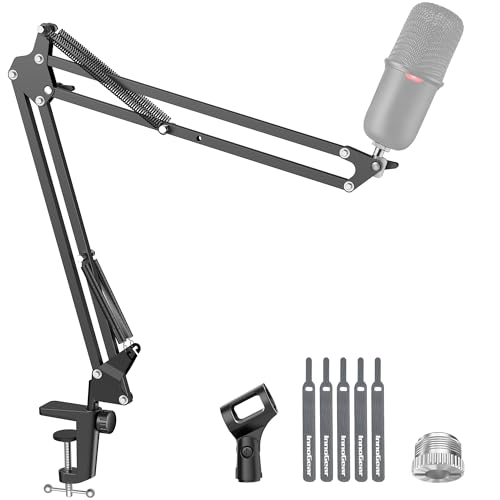 InnoGear Boom Arm Microphone Mic Stand for Blue Yeti HyperX QuadCast SoloCast Snowball Fifine Shure SM7B and other Mic, Medium
