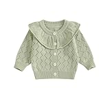 Beauace Baby Mädchen Pullover Strickjacke Kleinkind Strickpullover mit Knöpfen Neugeborene Mantel Herbst Winter Jacke (Grün, 0-6 Months)